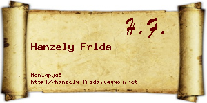 Hanzely Frida névjegykártya